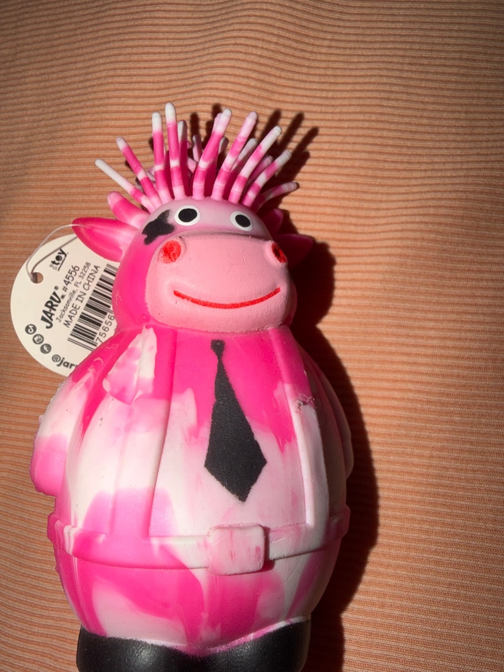 the Irre-Squish-Tible™ Corporate Cow squeeze toy